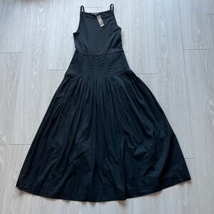 J Crew Mixy Pintuck Dress XS Black FLAWS